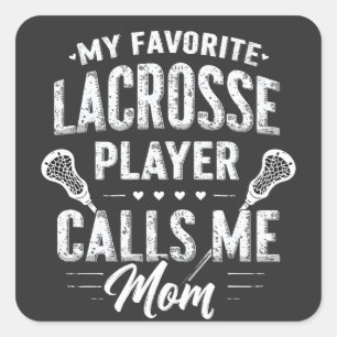 Mein Lieblings-Lacrosse-Player ruft mich Mama an Quadratischer Aufkleber