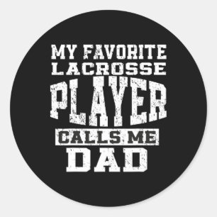 Mein Lieblings-Lacrosse-Player ruft Vater Fathers Runder Aufkleber
