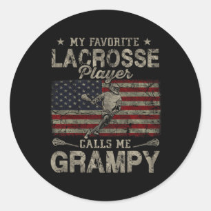 Mein Lieblings-Lacrosse-Spieler nennt mich Grampy Runder Aufkleber