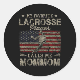 Mein Lieblings-Lacrosse-Spieler nennt mich Mommom  Runder Aufkleber