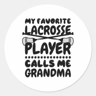 Mein Lieblings-Lacrosse-Spieler nennt mich Oma Lac Runder Aufkleber