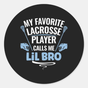 Mein Lieblings-Lacrosse-Spieler ruft mich Lil Bro Runder Aufkleber