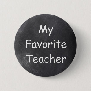 Mein Lieblings-Lehrer Chalkboard Design Geschenkid Button