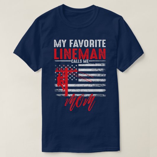 Mein Lieblings-Lineman nennt mich Mama Funny Ameri T-Shirt (Design vorne)
