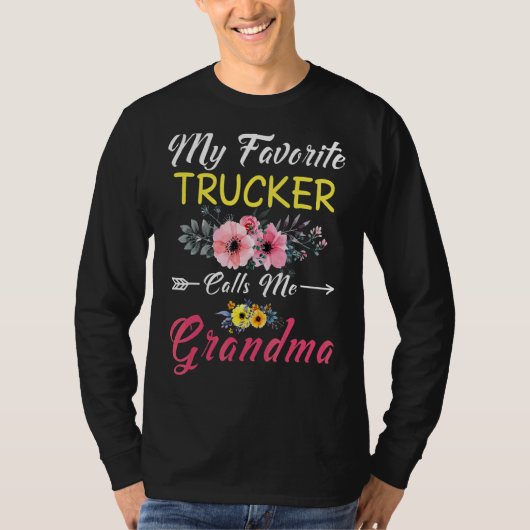 Mein Lieblings-LKW nennt mich Oma-Blume Mothe T-Shirt (Vorderseite)