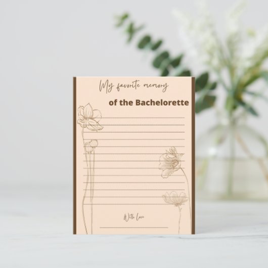 Mein Lieblings-Memory-Junggeselinnen-Abschied Begleitkarte (Stehend Vorderseite)