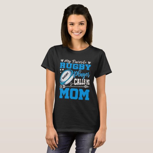 Mein Lieblings-Rugby-Spieler nennt mich Mama Niedl T-Shirt (Vorne ganz)