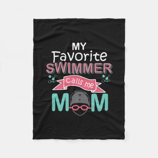 Mein Lieblings-Schwimmer nennt mich Mama Funny Sch Fleecedecke (Vorderseite)