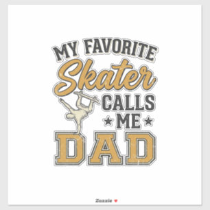Mein Lieblings-Skater nennt mich Dad Vintage-Shirt Aufkleber