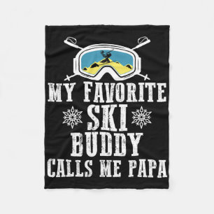 Mein Lieblings-Ski-Kumpel nennt mich Papa Lustiger Fleecedecke