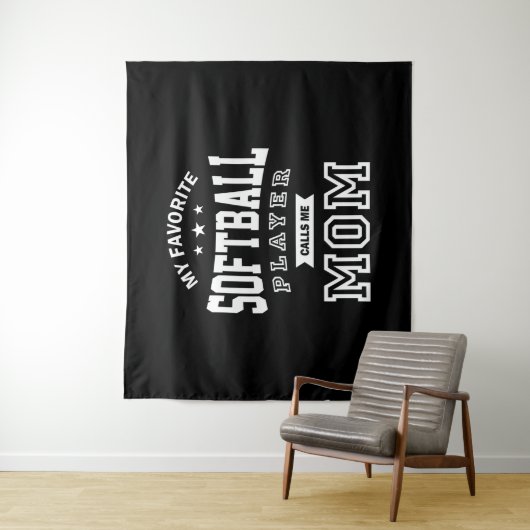 Mein Lieblings-Softball-Player nennt mich Mama Wandteppich (Beispiel)