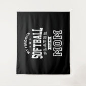 Mein Lieblings-Softball-Player nennt mich Mama Wandteppich (Vorderseite)
