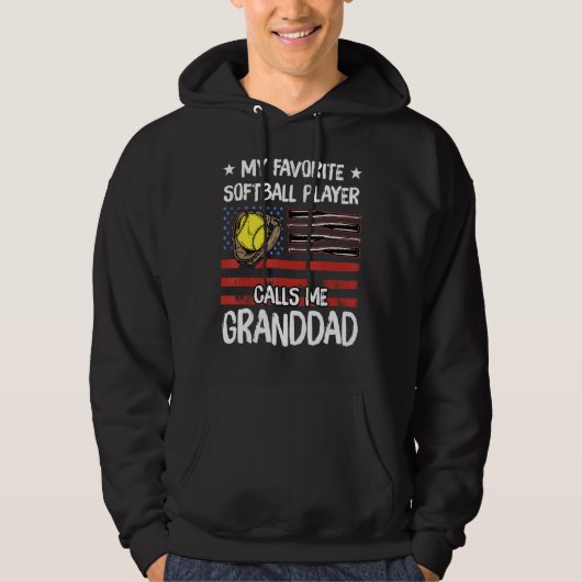 Mein Lieblings-Softball-Spieler nennt mich Grandda Hoodie (Vorderseite)
