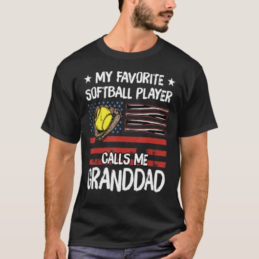 Mein Lieblings-Softball-Spieler nennt mich Grandda T-Shirt (Vorderseite)