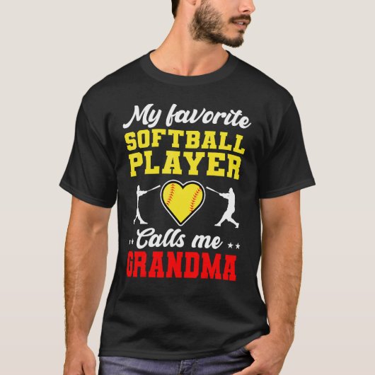 Mein Lieblings-Softball-Spieler nennt mich Großmut T-Shirt (Vorderseite)
