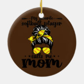 Mein Lieblings-Softball-Spieler nennt mich Mama Mo Keramik Ornament (Hinten)