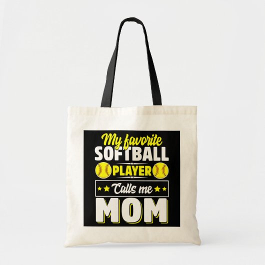 Mein Lieblings-Softball-Spieler nennt mich Mama Mo Tragetasche (Vorne)
