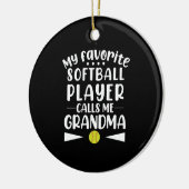Mein Lieblings-Softball-Spieler nennt mich Oma Keramik Ornament (Links)