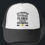 Mein Lieblings-Softball-Spieler nennt mich Oma Truckerkappe<br><div class="desc">Mach deinen eigenen LKW-Hut. Das Design-Tool erlaubt es Ihnen, Ihre Kunst, Designs oder Fotos hinzuzufügen, um einen einzigartigen amerikanischen LKWer Hut zu schaffen! Sie können Text mit coolen Schriftart hinzufügen und eine Vorschau Ihrer Kreation sehen! Unser einfaches Personalisieren von Trucker Hat keine Mindestbestellungen und wird beim Kauf gemacht!</div>
