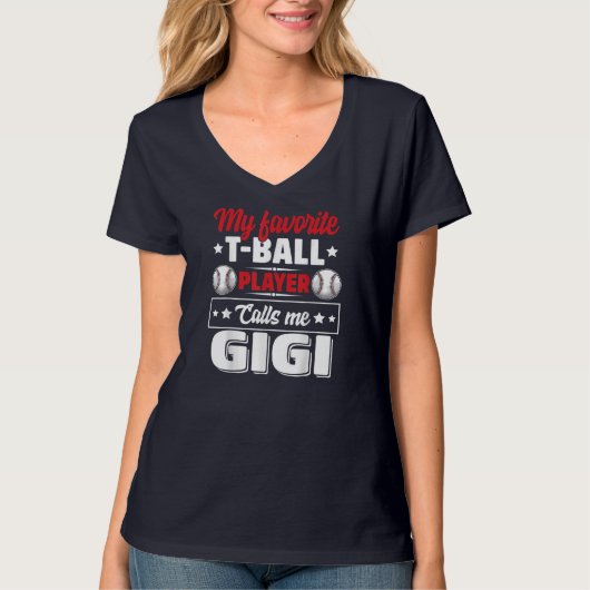Mein Lieblings-T-Ball-Spieler nennt mich Gigi Mutt T-Shirt (Vorderseite)