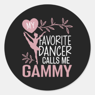 Mein Lieblings-Tänzer nennt mich Gammy Ballet Danc Runder Aufkleber