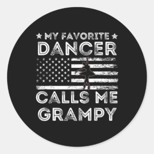 Mein Lieblings-Tänzer nennt mich Grampy Dance Ball Runder Aufkleber