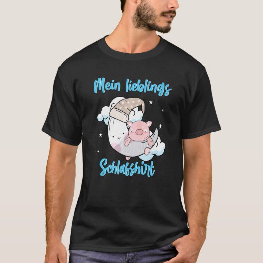 Mein Lieblings-Teacup Pig Mini Pig Moon Sleep T-Shirt (Vorderseite)