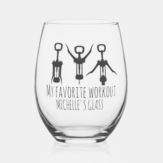 Mein Lieblings-Workout-Wine-Corkschraube-Opener-Sp Weinglas Ohne Stiel (Vorderseite)