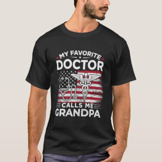 Mein Lieblingsarzt nennt mich Grandpa Usa Flag Gra T-Shirt