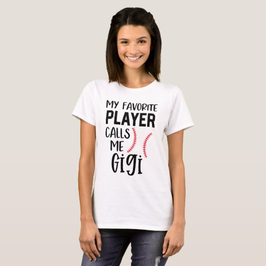 Mein LieblingsBaseball-Spieler ruft mich Gigi T-Shirt (Vorne ganz)