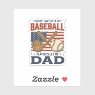Mein Lieblingsbaseballspieler nennt mich Dad Vinta Aufkleber