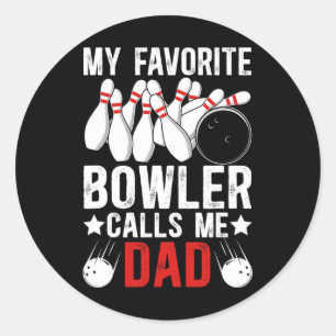 Mein Lieblingsbowler nennt mich Bowling-Vater eine Runder Aufkleber