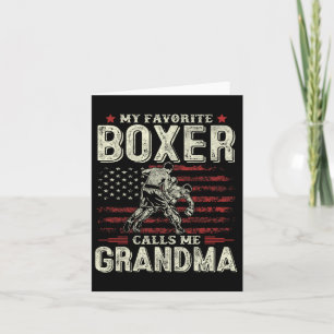 Mein Lieblingsboxer nennt mich Oma Us Flag Boxer Karte