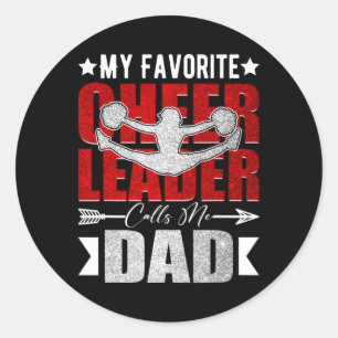Mein Lieblingscheerleader nennt mich Dad Cheer Dad Runder Aufkleber