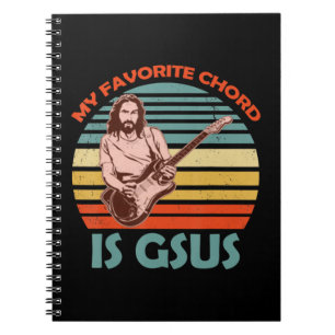 Mein Lieblingschord ist Gsus Jesus Gitarrist Gitar Notizblock