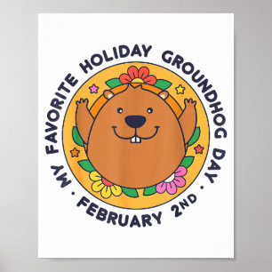 Mein Lieblingsfeiertag Groundhog Day 2. Februar Re Poster