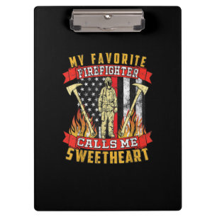 Mein Lieblingsfeuerwehrmann nennt mich Sweetheart Klemmbrett