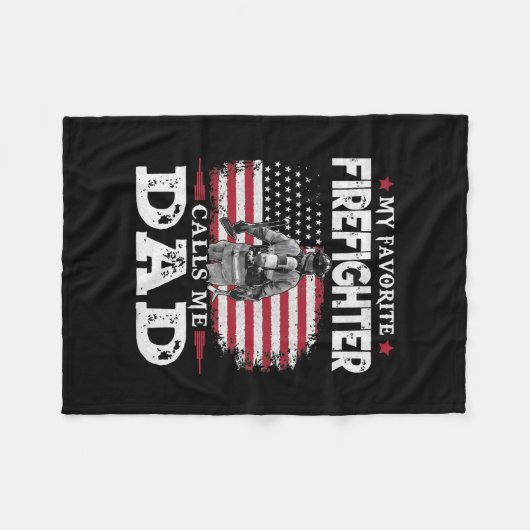 Mein Lieblingsfeuerwehrmann ruft mich Vater USA Fl Fleecedecke (Vorderseite (Horizontal))