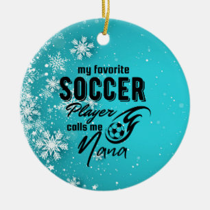 Mein Lieblingsfußball nennt mich Nana mit Ball Keramik Ornament
