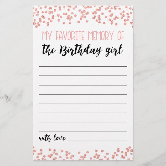 Mein Lieblingsgedächtnis für das GeburtstagsMädche (Vorderseite)