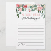 Mein Lieblingsgedächtnis für das GeburtstagsMädche (Vorne/Hinten)