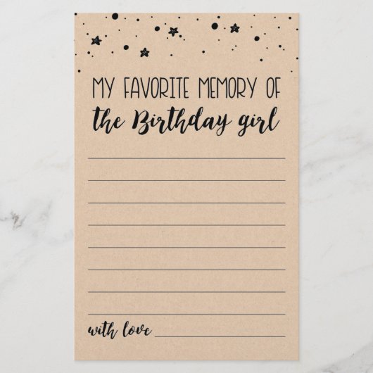 Mein Lieblingsgedächtnis für das GeburtstagsMädche (Vorderseite)