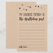 Mein Lieblingsgedächtnis für das GeburtstagsMädche (Vorne/Hinten)