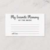 Mein Lieblingsgedächtnis für das Hochzeitssemble Begleitkarte (Vorderseite)