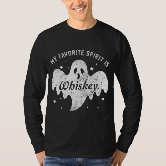 Mein Lieblingsgeist ist Whiskey Funny Boo Ghost T-Shirt (Vorderseite)