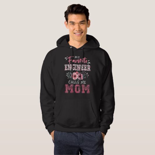 Mein Lieblingsingenieur nennt mich Mama Floral Hoodie (Vorne ganz)