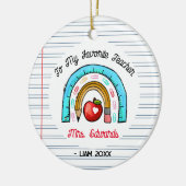 Mein Lieblingslehrer Weihnachtsregenbogen Keramik Ornament (Links)