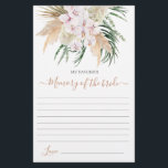 Mein Lieblingsspeicher der Bride-Karte<br><div class="desc">Pampas Grass Boho mein Lieblingsgedächtnis der Brautkarte</div>