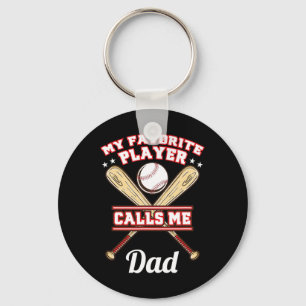 Mein Lieblingsspieler nennt mich Dad Baseball Schlüsselanhänger