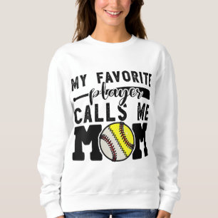 Mein Lieblingsspieler nennt mich Mama Baseball Sof Sweatshirt